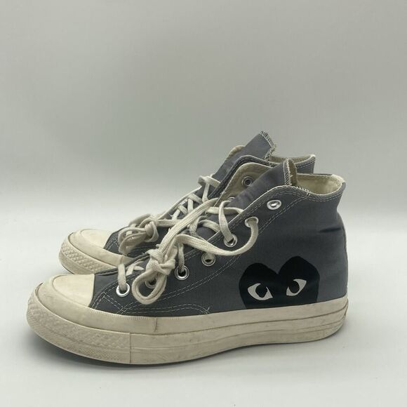 Mens Size 6 Converse Chuck 70 High x Comme des Garcons Play Steel Gray Sneakers - Picture 4 of 10